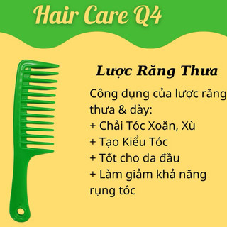 Lược thưa răng to chải tóc rối, tóc xù - hair care q4