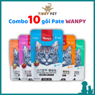 𝐂𝐨𝐦𝐛𝐨 𝟏𝟎 𝐆𝐨́𝐢 pate wanpy cho mèo gói 80gr