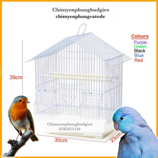 Lồng chim Mái Nhà cho chim cảnh, vẹt (đủ phụ kiện) [SG-giao hoả tốc 2h].