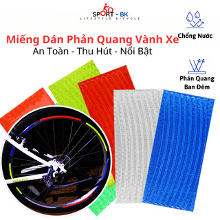 Miếng dán decal phản quang trang trí vành xe đạp moto an toàn tem dán phản quang xe máy - bk01