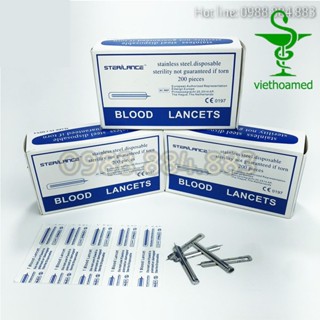 Kim chích máu, kim chích mụn LANCETS hộp 200 chiếc.