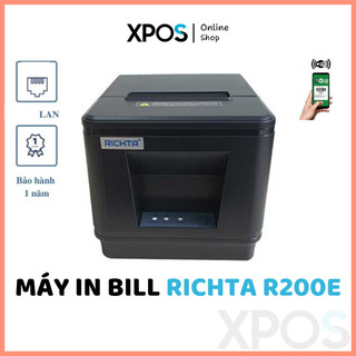 Máy in bill 80mm richta r200e, máy in hóa đơn kết nối điện thoại, lan