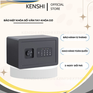  Két sắt mini vân tay Deli tủ két sắt điện tử thông minh mở khóa vân tay khóa số an toàn cho văn phòng gia đình kt 35* 