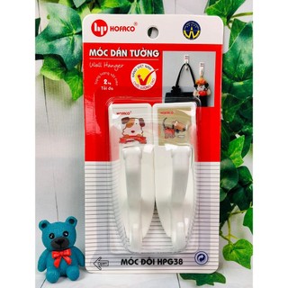 Móc dán dính tường bằng nhựa cao cấp - Móc đôi HPG38 – Móc dán tường chính hãng HOFACO