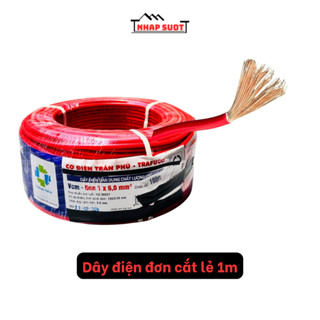 [1 mét] Dây điện Trần Phú chính hãng, dây đơn mềm VCm 1x6, 1x10, lõi đồng nhiều sợi xoắn