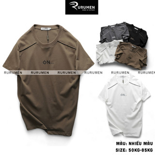 Áo Thun Cổ Tròn Nam Rurumen - Áo Phông Nam Logo Nổi Chữ ON Mềm Mịn Thoáng Mát Big Size