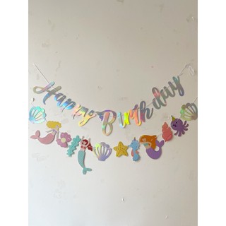 Dây Chữ Happy Birthday Chủ Đề Nàng Tiên Cá