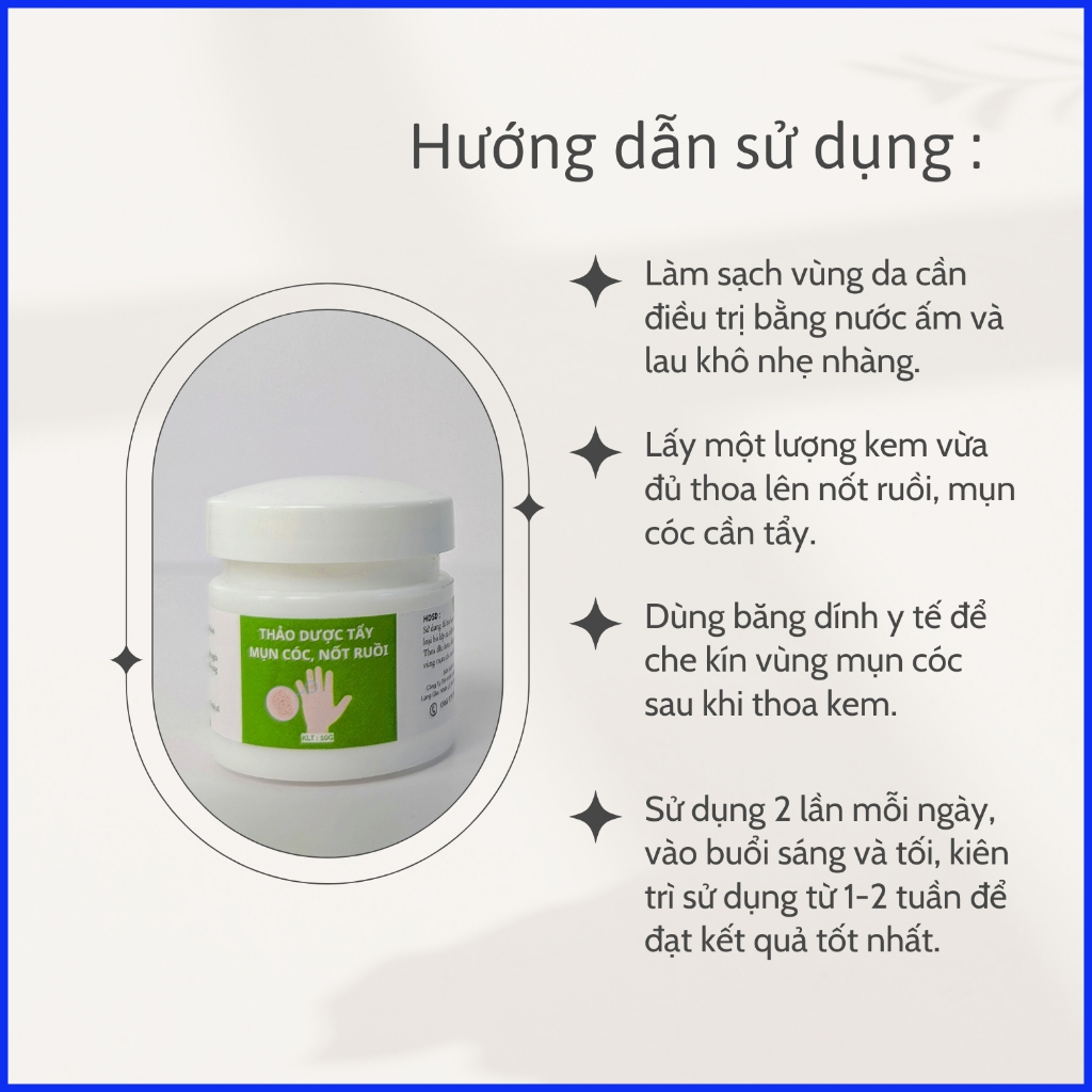 Kem Thảo Dược Tẩy Mụn Cóc - Mụn Thịt - Mụn Cơm - Nốt Ruồi 10g