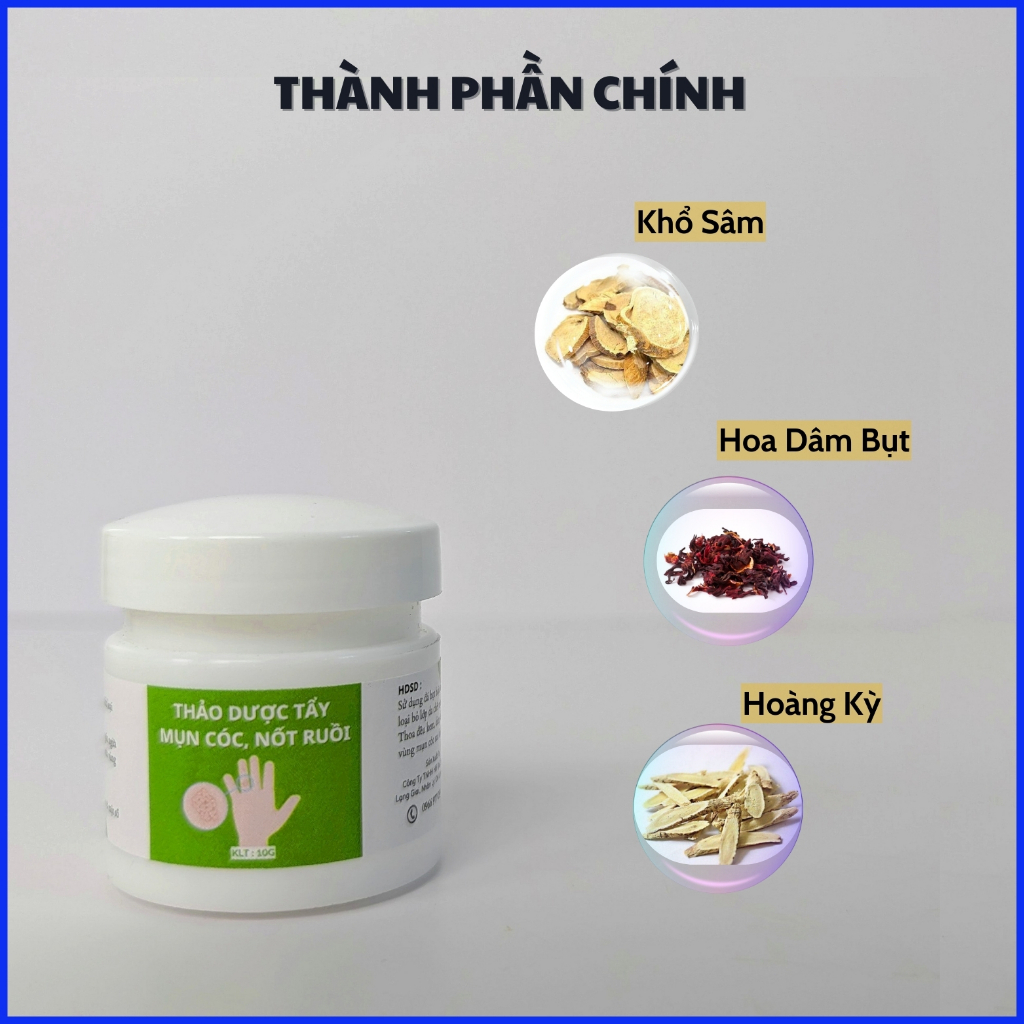 Kem Thảo Dược Tẩy Mụn Cóc - Mụn Thịt - Mụn Cơm - Nốt Ruồi 10g