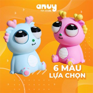 Rồng mắt lồi squishy bóp xả stress 6 màu size lớn, mắt có thể xoay được