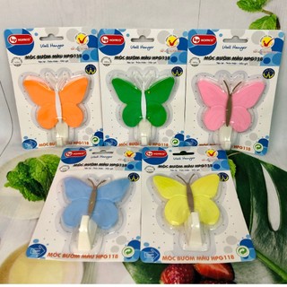 Móc dán tường cao cấp Hofaco – Móc bướm màu HPL118 – Móc dán tường trang trí hình bướm dễ thương