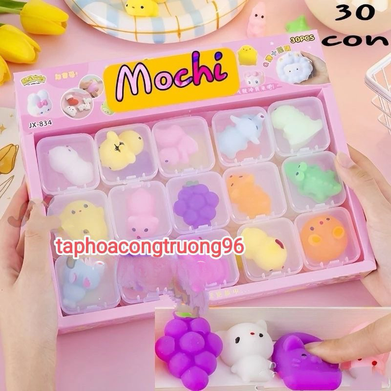 Hộp 30 Con Thú mochi xả stress - Đồ chơi thú mochi squishy