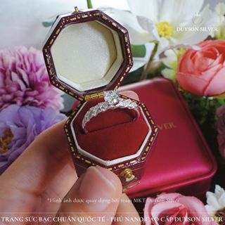 Nhẫn bạc nữ DUYSON SILVER, Nhẫn bạc 925 ổ đá viền xoắn Joie thanh lịch tinh tế [NKX23]