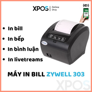 Máy in Bill ZYWELL ZY303 cổng USB + LAN chính hãng, in bill, in bếp, in qua điện thoại...