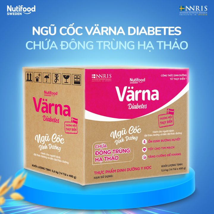 Thùng 14 Túi Ngũ cốc dinh dưỡng Varna Diabetes 400g/ Complete 500g/ Calcium 500g - NUTIFOOD