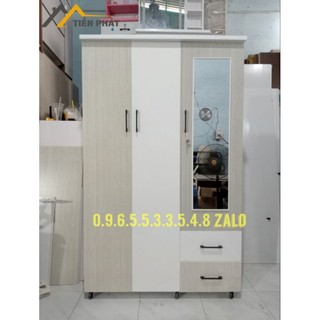 Tủ nhựa quần áo 3 Cánh có gương ngoài ~ Free Ship HCM