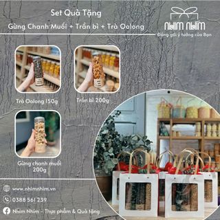 Set Qùa Túi Giấy 3 Sản phẩm Trà Oolong+Trần bì+Gừng chanh muối