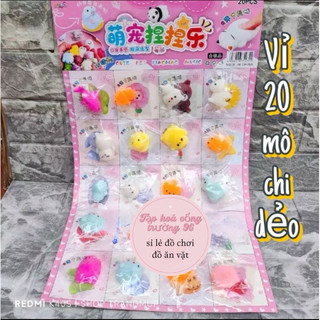 Vỉ 20 con thú mochi bóp dẻo giúp giảm stress