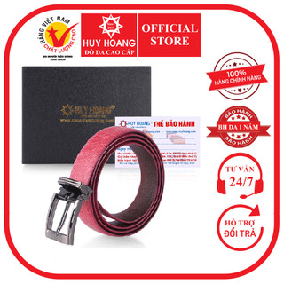 Thắt lưng nữ da đà điểu Huy Hoàng trơn màu hồng HP5420