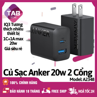 Củ Sạc Anker 20w 2 Cổng C+A IQ3 - A2348 A2347 (Bảo Hành 18 Tháng)