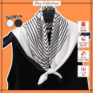 [NowShip2h] Khăn lụa vuông khăn turban nữ đẹp họa tiết Ô Vuông Cao Cấp - Chất Liệu Chiffon - 70x70cm - Mã KL002