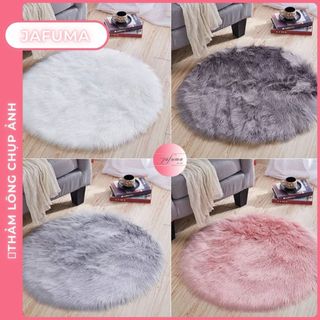 Thảm Lông chụp ảnh hình tròn chụp quần áo, đầm váy, mĩ phẩm [nhiều size [nhiều màu