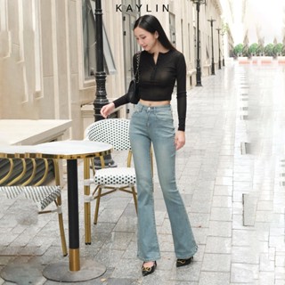 Quần Jean KAYLIN ống loe form ôm chất vải Denim phong cách N2276