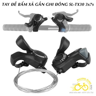 Tay đề bấm xả gắn ghi đông xe đạp SL TX30 3x7 Speed
