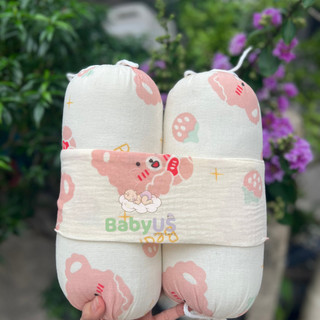 Bộ gối chặn sơ sinh chặn xô muslin ruột bông tự nhiên tránh giật mình cho bé [BabyUS]