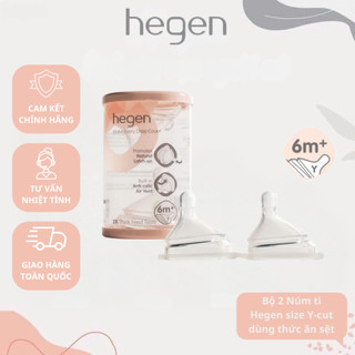 Bộ 2 Núm ti Hegen size Y-cut dùng thức ăn sệt