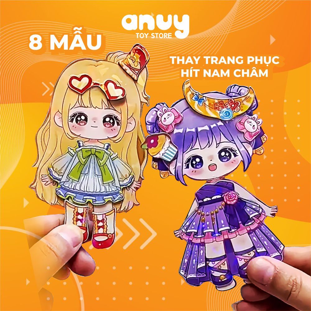 Búp bê từ tính Cô bé nam châm thay trang phục Công Chúa