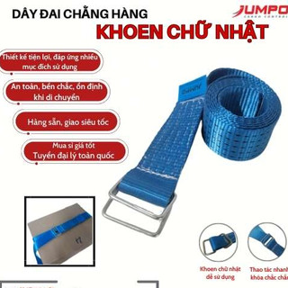 (Đa Năng Siêu Tiện) Dây chằng hàng Jumpo 2 khoen chữ nhật bản 25m, bản 50mm. Dây đai chằng cột pallet, ống, thùng hàng