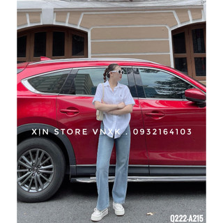 Quần jean nữ Xịn Store quần jean ống đứng chất ziczac Q222
