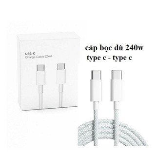 Dây Cáp Sạc Nhanh Bọc Dù 240w Type C dài 2m cho Air Pro Sam Xiaomi Oppo Lenovo Asus fullbox