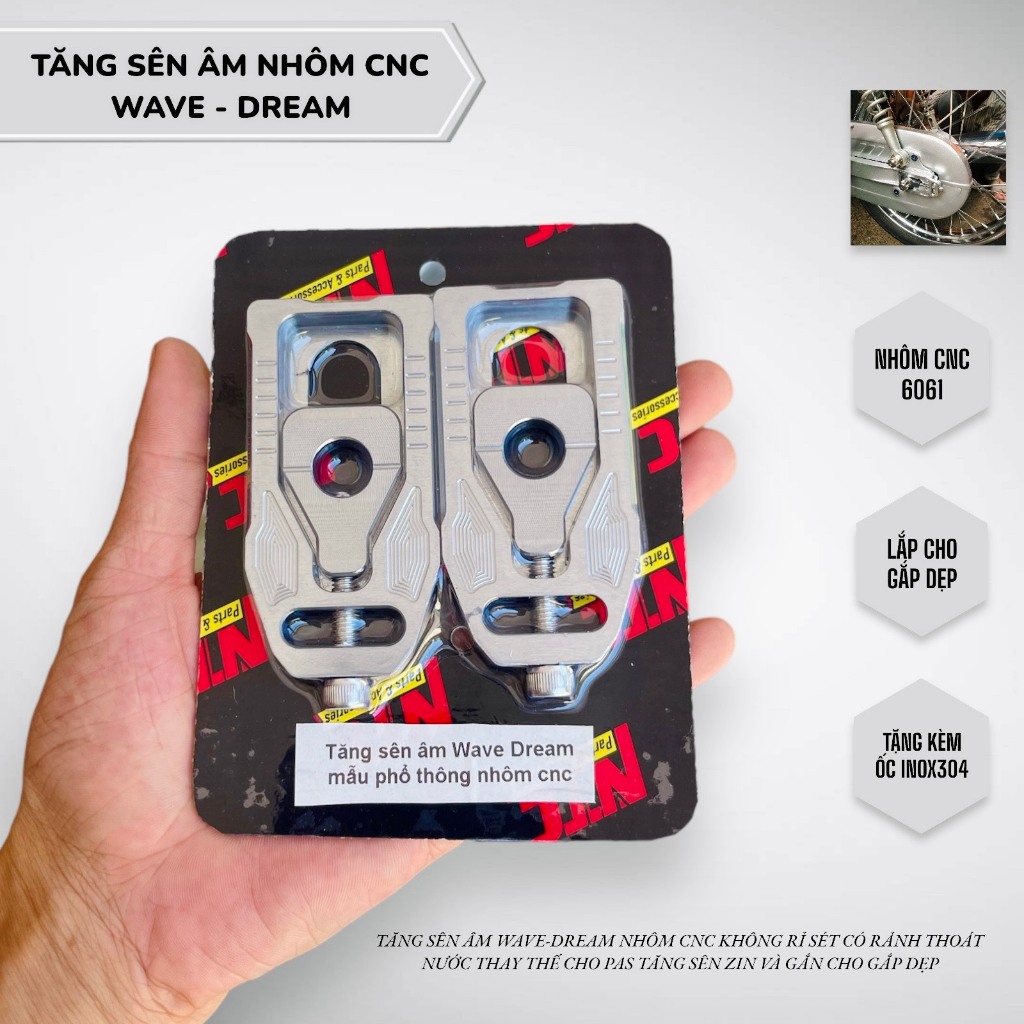 Tăng sên WAVE - DREAM mẫu phổ thông - chất liệu nhôm cnc 6061