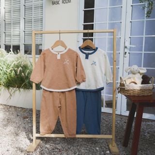 Bộ dài tay cổ trụ Cotton Slub Dona - BCT110300