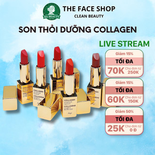 Son lì dưỡng căng mọng quyến rũ The Face Shop Collagen Ampoule Lipstick 3.5g