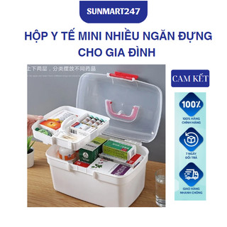 Hộp y tế mini nhiều ngăn đựng thuốc tủ thuốc y tế cho gia đình sunmart24h