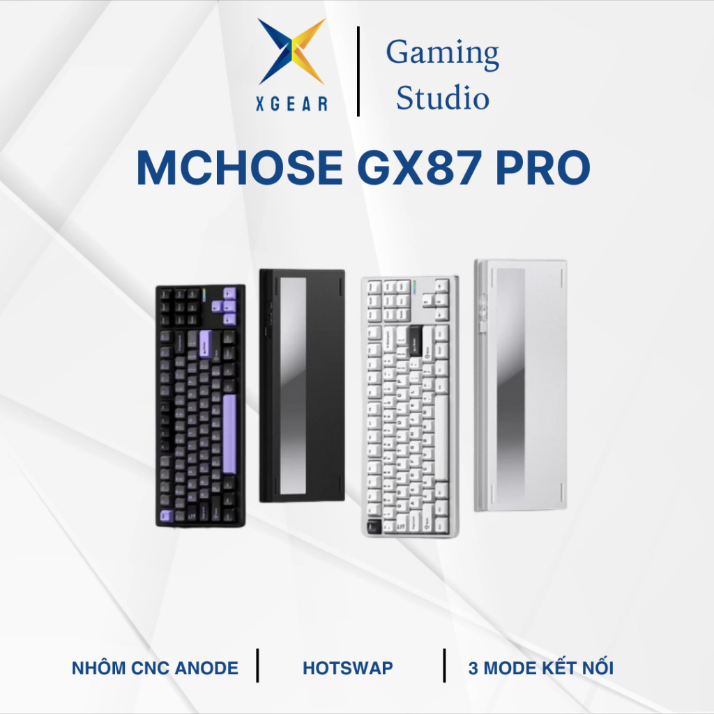 Bàn Phím Không Dây MCHOSE GX87 - Nhôm CNC - 3 Mode - Hotswap - Led RGB - Tạ Gương PDV | BigBuy360 - bigbuy360.vn