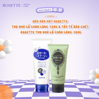 Bộ Sữa Rửa Mặt Rosette Thu Nhỏ Lỗ Chân Lông 120g và Tẩy Tế Bào Chết Rosette Thu Nhỏ Lỗ Chân Lông Gommage Clear Peel 180G