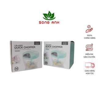 Lock&lock dụng cụ băm tỏi ớt, rau củ quả quick chopper size m 650ml màu xanh lá cây- cks309grn