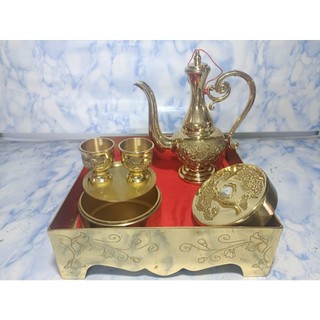 Bộ khay trầu hỏi cưới bằng đồng