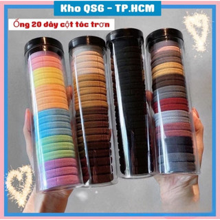 Sỉ 5K- Set 20 dây cột tóc trơn co giãn mềm mại phong cách Hàn Quốc tặng - Ống 20 dây buộc tóc cho nữ tặng kèm hộp
