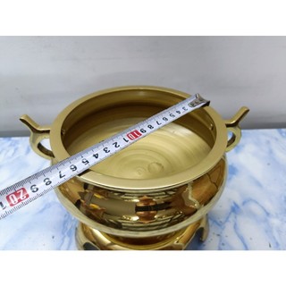 Lư nhang xưa trơn bằng đồng đk 17cm, đk 20cm