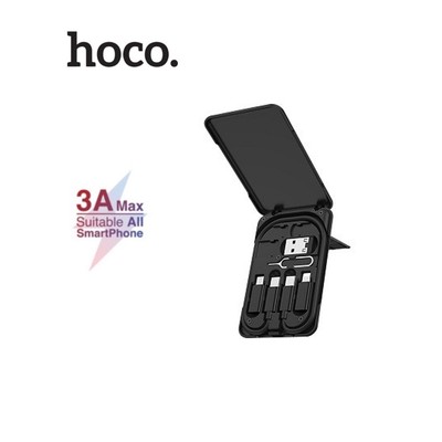 Hộp cáp sạc đa năng 6 món Hoco U86 thiết kế của hộp có thể làm giá đỡ điện thoại để bàn