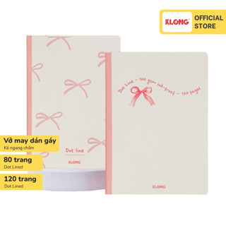 Vở kẻ ngang chấm may dán gáy Pastel Coquette KLONG B5 100GSM 80 120 trang; MS: 860, 861