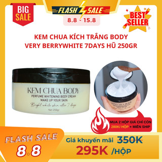 Kem chua kích trắng toàn thân, dưỡng trắng da body , dưỡng ẩm da toàn thân Very Berry White hũ 250g