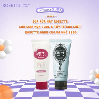 Combo Tẩy Tế Bào Chết Rosette Dành Cho Da Khô Gommage Moist 120g Và Sữa Rửa Mặt Rosette Làm Giảm Mụn 120g