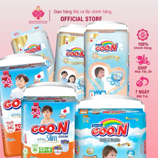 Tã Dán/Quần Goon Premium Slim Mommy Kiss L44, XL40, XXL34, XXXL24