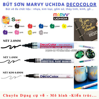 [ TÂM TÂM ] Bút sơn MARVY Uchida - Bút sơn viết trên mọi bề mặt chất liệu - Nét mảnh 0.8mm / nét 1.4mm / nét to 2.0mm